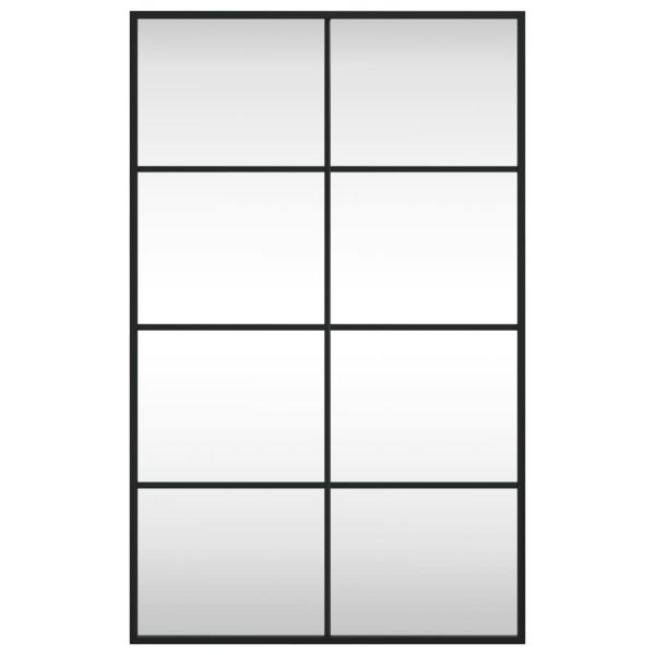 Стенно огледало, черно, 50x80 см, правоъгълно, желязо