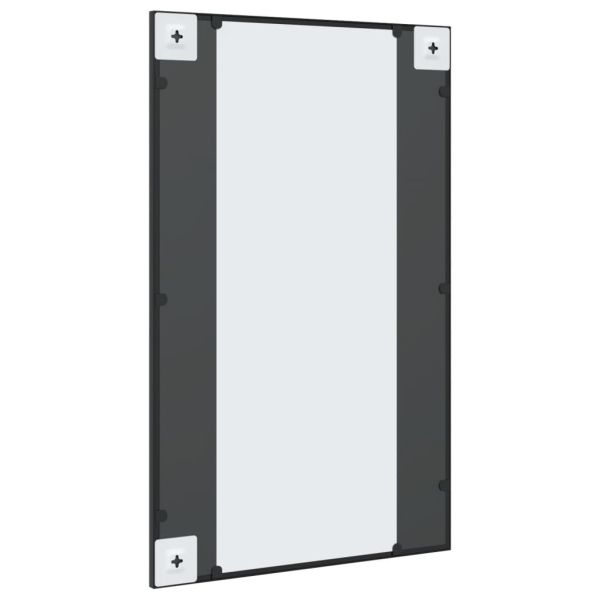 Стенно огледало, черно, 50x80 см, правоъгълно, желязо