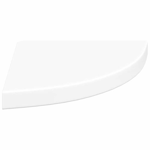 Плаващи ъглови рафтове, 2 бр., бели, 35x35x3,8 см, MDF