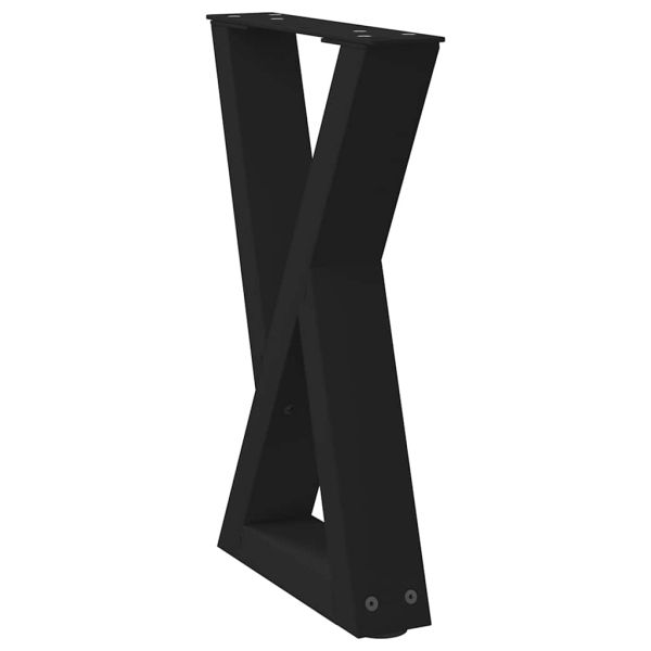 Крака за масичка за кафе, 2 бр., черни, 28 x (42-43,3) см, стомана