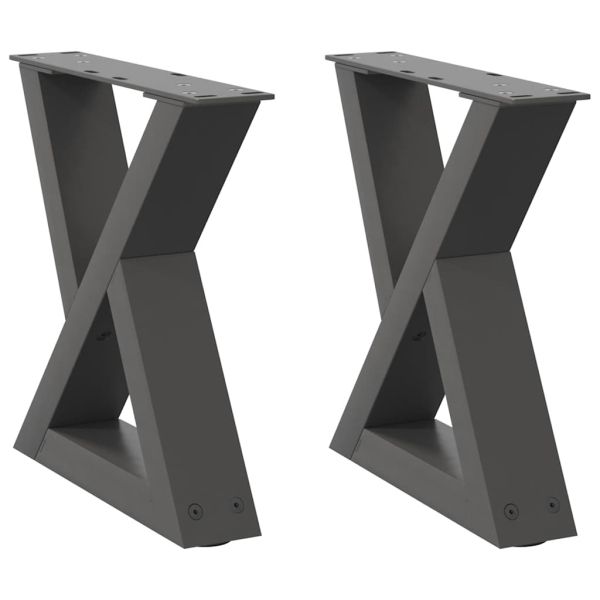 Крака за масичка за кафе, 2 бр., антрацит, 40x(30-31,3) см, стомана