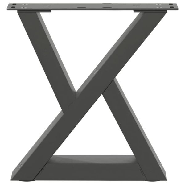 Крака за масичка за кафе, 2 бр., антрацит, 40x(30-31,3) см, стомана