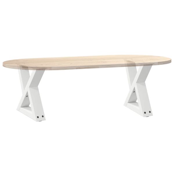 Крака за масичка за кафе, 2 бр., бели, 30 x (30-31,3) см, стомана