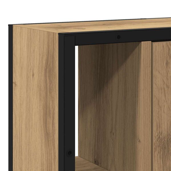 Огледален шкаф за баня дъб артизан 60x16x60 см инженерно дърво