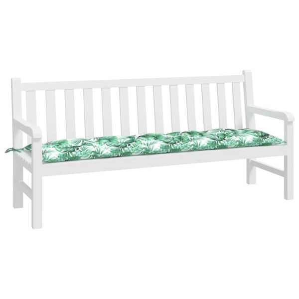 Възглавница за градинска пейка с листа 180x50x7 см оксфорд плат