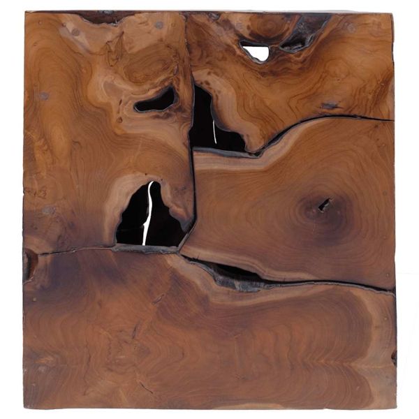 Табуретки 4 бр., кафяви, 40x40x45 см, тиково дърво масив