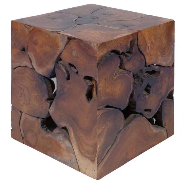 Табуретки 4 бр., кафяви, 40x40x45 см, тиково дърво масив