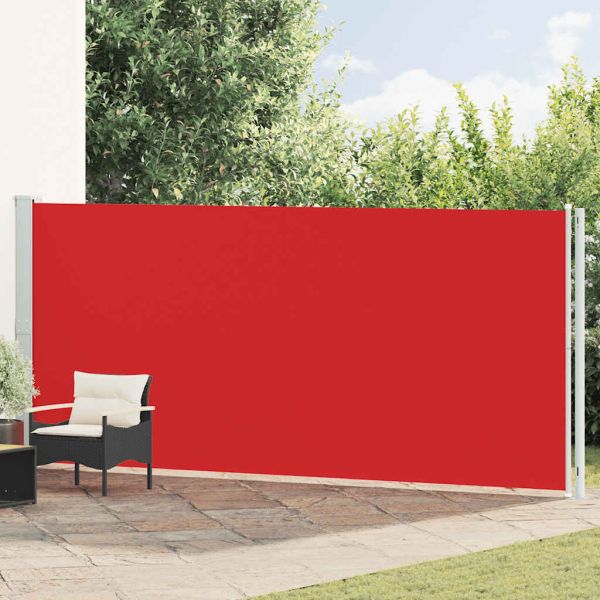 Прибираща се странична тента за двор, 180x600 см, червена