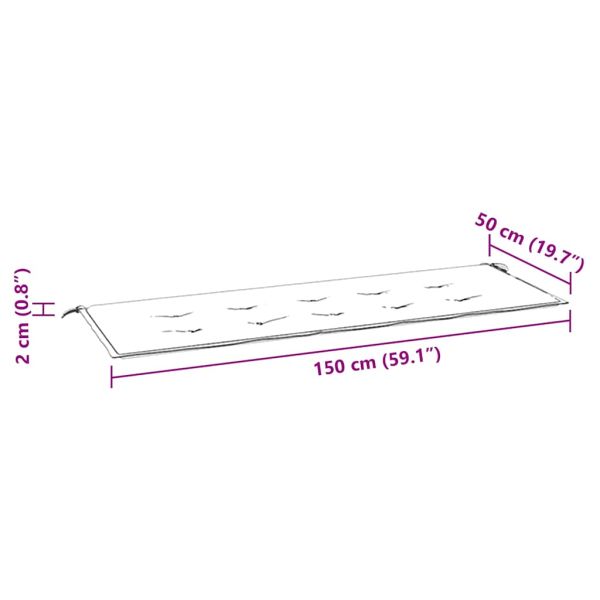 Възглавница за градинска пейка бежова 150x50x3 см оксфорд плат
