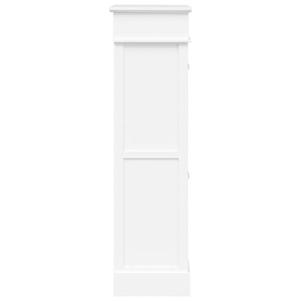 Шкаф за обувки, бял, 50x28x98 см, дърво от пауловния