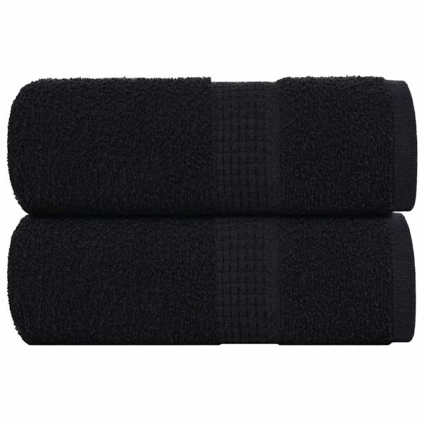 Кърпи за гости FROGN 2 бр. Черни 30x50 см 360 г/м²