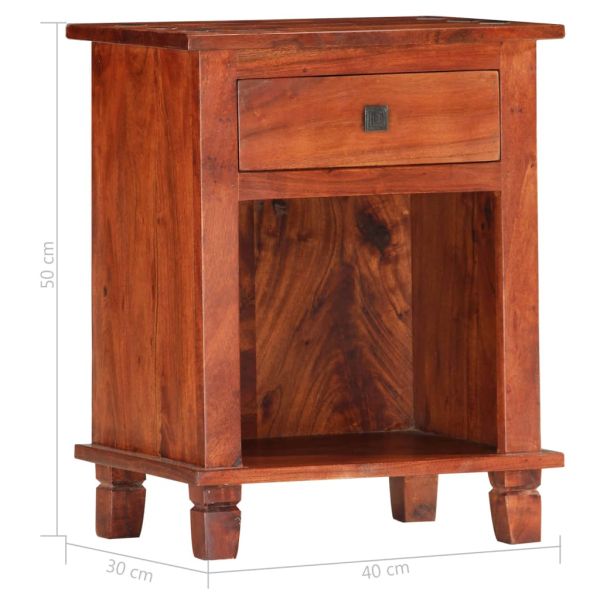Нощно шкафче 40x30x50 см, масивна акациева дървесина