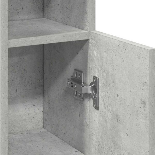 Шкаф за баня с поставка за ролки, бетонно сив, 20,5x22x90 см