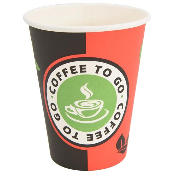 Хартиени чаши за кафе 1000 бр. 12 oz 300 мл червени и черни