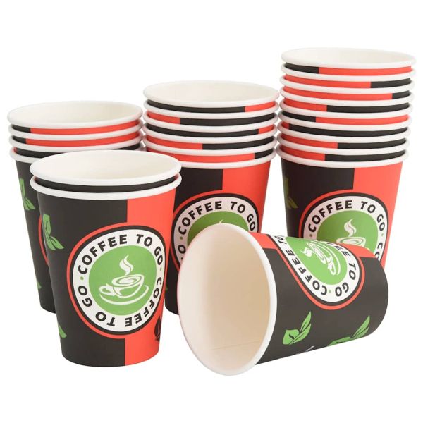 Хартиени чаши за кафе 1000 бр. 12 oz 300 мл червени и черни