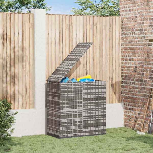 Кутия за градински възглавници PE ратан 100x49x103,5 см сива