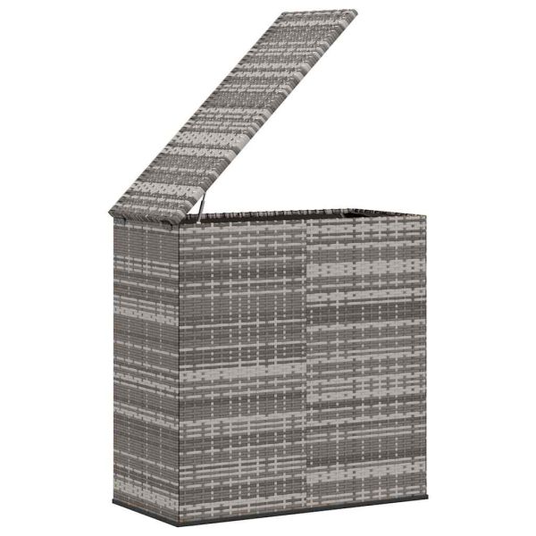 Кутия за градински възглавници PE ратан 100x49x103,5 см сива