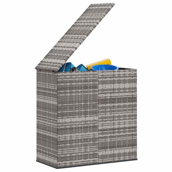 Кутия за градински възглавници PE ратан 100x49x103,5 см сива