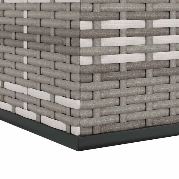 Кутия за градински възглавници PE ратан 100x49x103,5 см сива