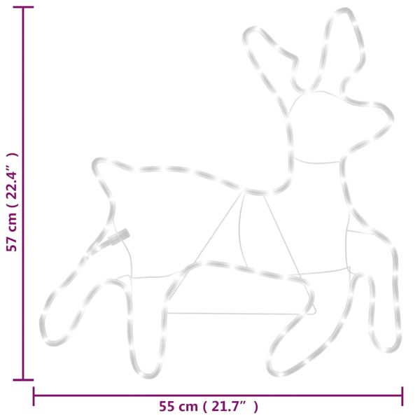 Коледна фигура елен със 72 светодиода, топло бяло, 57x55x4,5 см