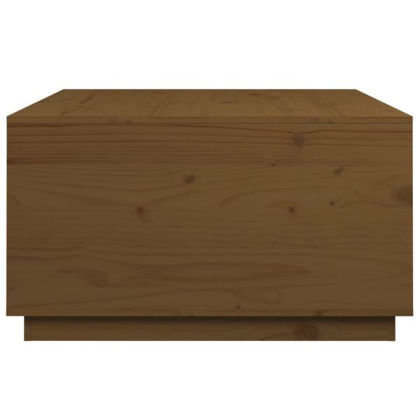 Кафе маса, меденокафява, 80x80x45 см, борово дърво масив
