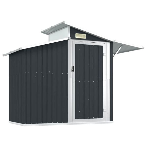 Градинска барака антрацит 270x130x208,5 см поцинкована стомана