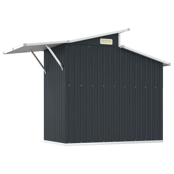 Градинска барака антрацит 270x130x208,5 см поцинкована стомана
