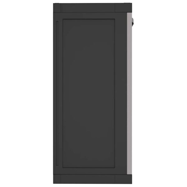 Външен шкаф за съхранение, сиво и черно, 97x37x85 см, PP