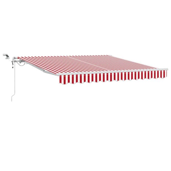 Прибираща се тента Червено и бяло 350 x 250 cm Полиестер