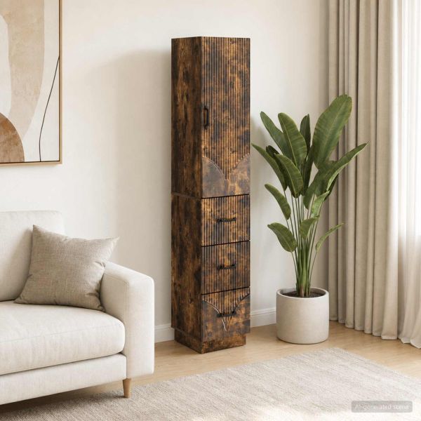Комплект шкафове 2 pcs Опушен дъб 33 x 34,5 x 87 см