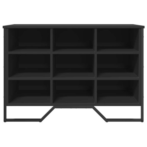 Шкаф за обувки, черен, 90x38x61,5 см, инженерно дърво