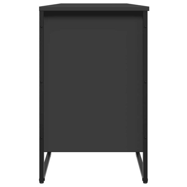 Шкаф за обувки, черен, 90x38x61,5 см, инженерно дърво