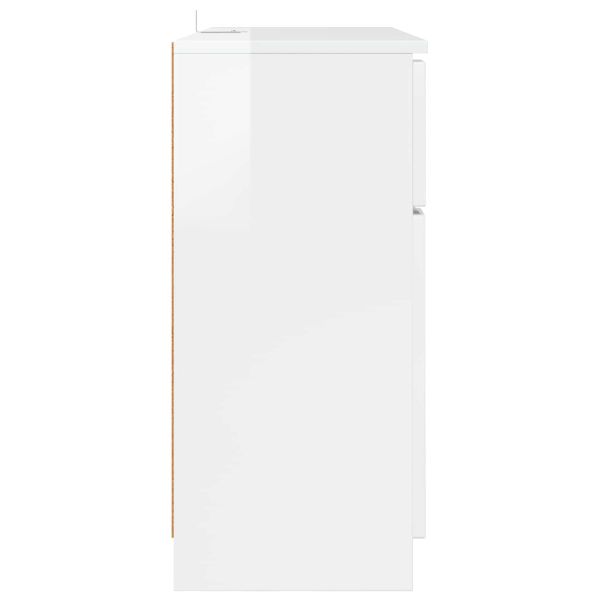 Служебен шкаф Лъскаво бяло 100 x 30 x 65,6 Инженерно дърво