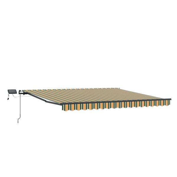 Прибираща се тента Зелен и жълт 450 × 300 cm Тъкан и алуминий