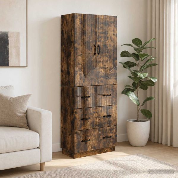 Комплект шкафове 2 pcs Опушен дъб 66 x 34,5 x 87 см