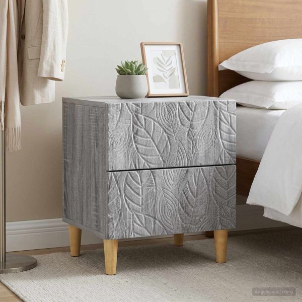 Нощно шкафче 2 pcs Сив Сонома 43 x 34,5 x 48 см