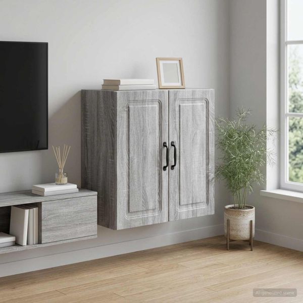Стенно шкафче Сив Сонома 59 x 31 x 60 см Инженерна дървесина