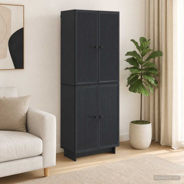 Комплект шкафове 2 pcs Черно 66 x 34,5 x 90 см