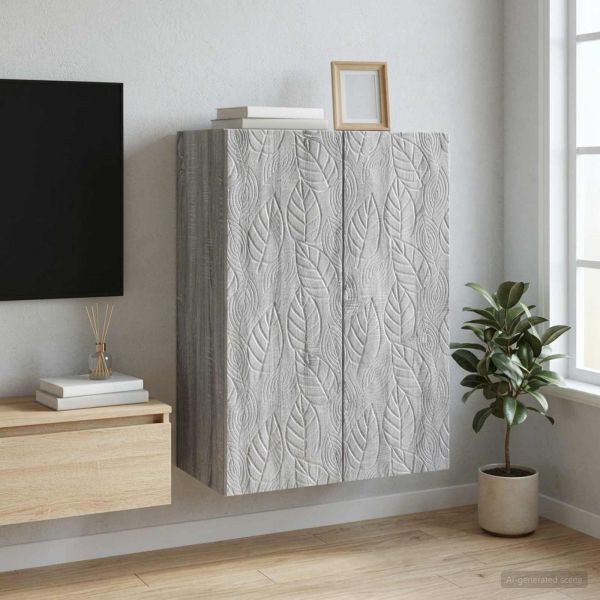 Стенно шкафче Сив Сонома 66 x 34,5 x 90 см Инженерна дървесина
