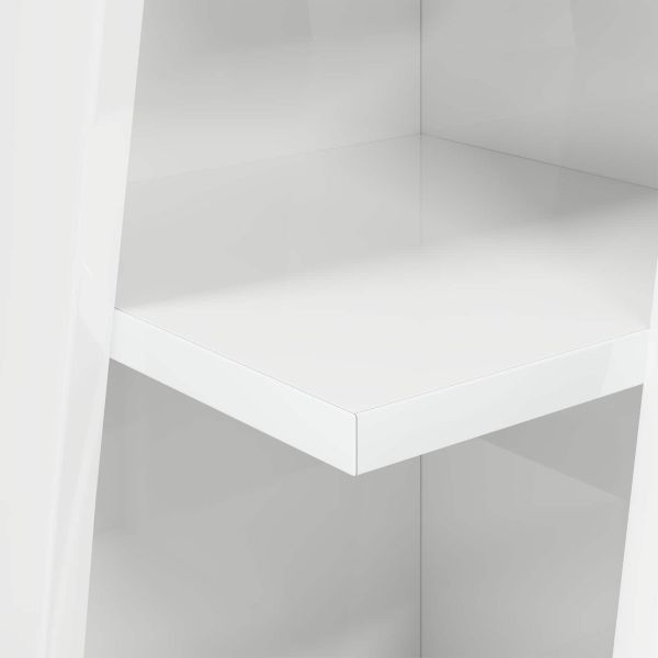 Ъглов шкаф Лъскаво бяло 27,5x27x102см Инженерно дърво