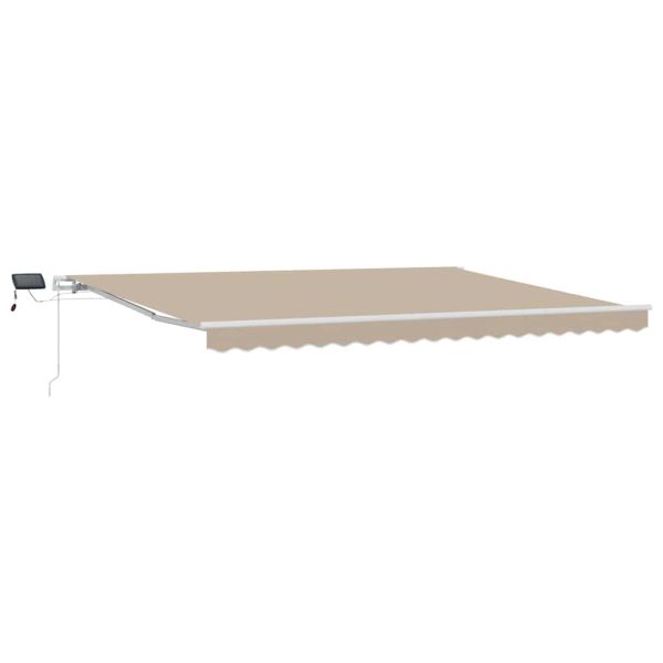 Прибираща се тента Бежово 450 × 300 cm Тъкан и алуминий
