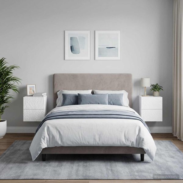 Спален шкаф с монтаж на стена 2 pcs Бял гланц 34,5 x 33 x 40 см