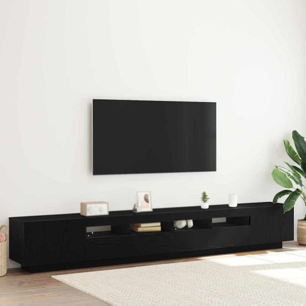 Комплект ТВ шкаф 3 pcs Черно 260 x 35 x 40 см Инженерно дърво
