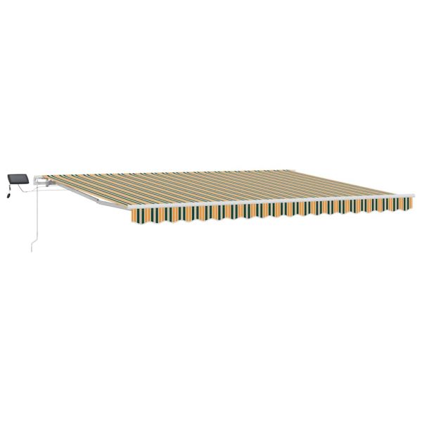 Прибираща се тента Зелен и жълт 450 × 300 cm Тъкан и алуминий
