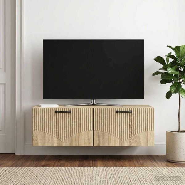 Стенно монтиран ТВ шкаф Дъб сонома 98 x 41 x 30 см