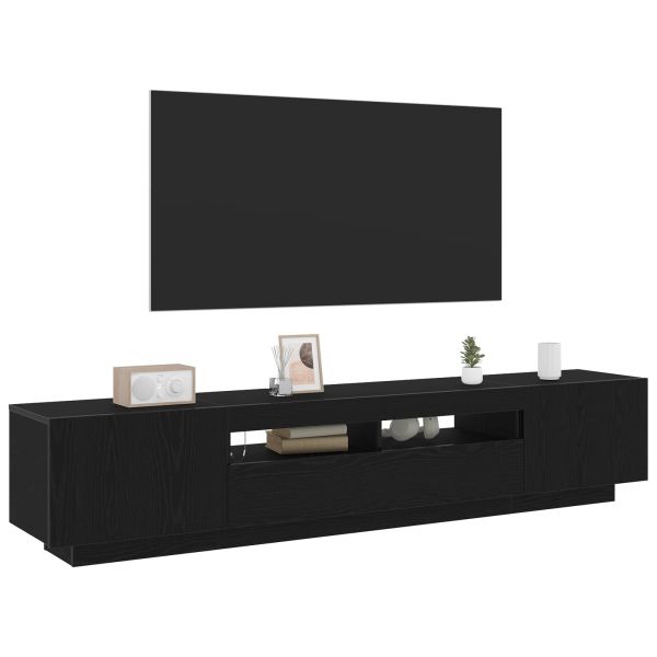 Комплект ТВ шкаф 2 pcs Черно 200 x 35 x 40 см Инженерно дърво