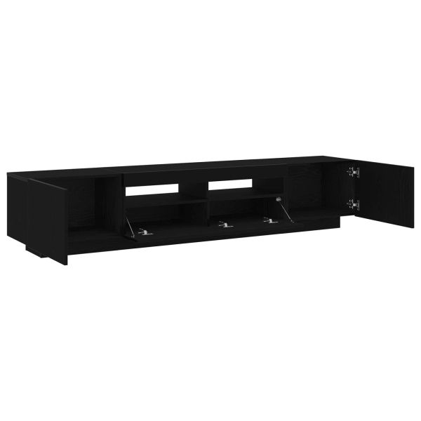 Комплект ТВ шкаф 2 pcs Черно 200 x 35 x 40 см Инженерно дърво