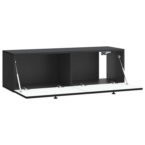 Стенно монтиран ТВ шкаф Черно 98 x 31 x 30 см