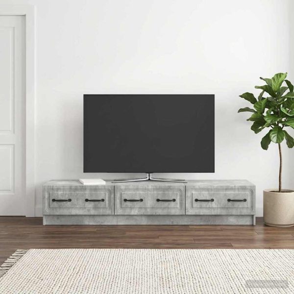 ТВ шкаф Бетонно сиво 147 x 34,5 x 27 см Инженерна дървесина