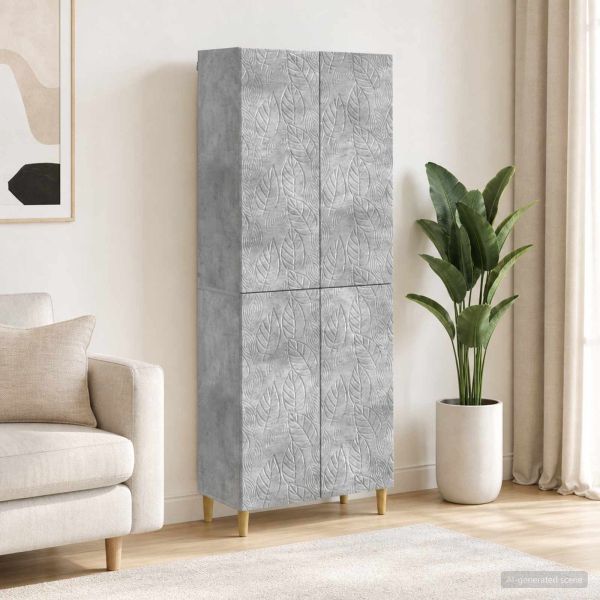 Комплект шкафове 2 pcs Бетонно сиво Инженерна дървесина